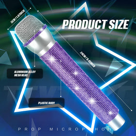 Sanwuta Bling microphone prop side view with rhinestones for vibrant stage photos.
