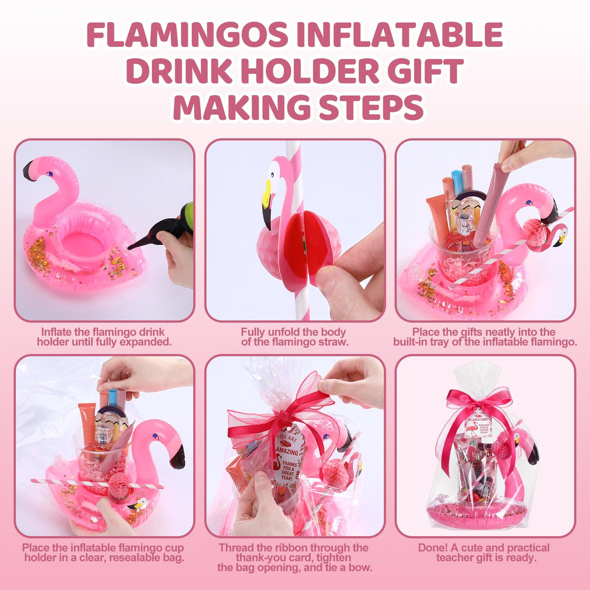 Sanwuta flamingo-themed thank you card for teacher appreciation notes.