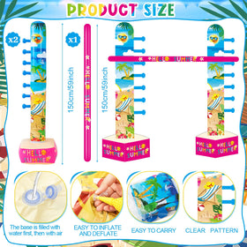 Sanwuta inflatable limbo pole shows the 59-inch height for adjustable play.