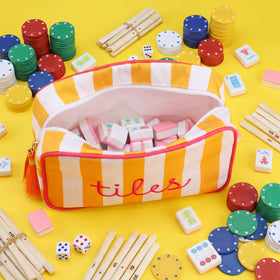 Sanwuta Mahjong Bag embroidery detail adds elegant style to game nights