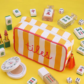 Sanwuta Mahjong Bag open view reveals a spacious interior for tiles