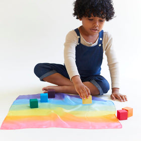 Sarah's Silks playsilk used in bath time or as a playful prop.