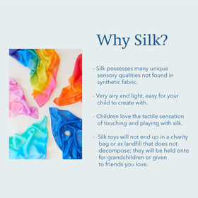 Sarah's Silks Enchanted Playsilk close-up shows tactile texture and silky feel.