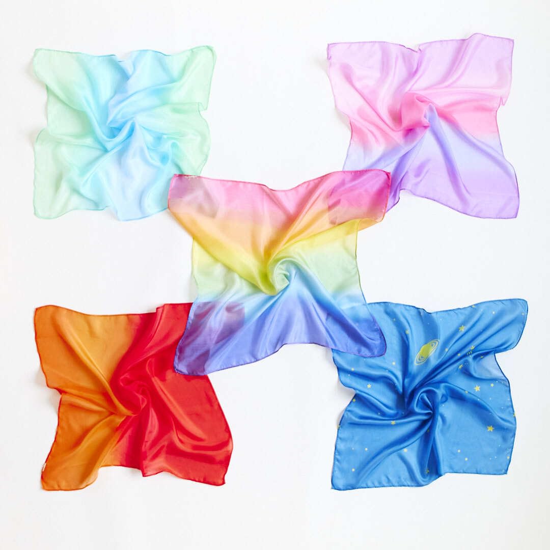 Sarah's Silks fire playsilk brings warm tones for bold stage-ready scenes.