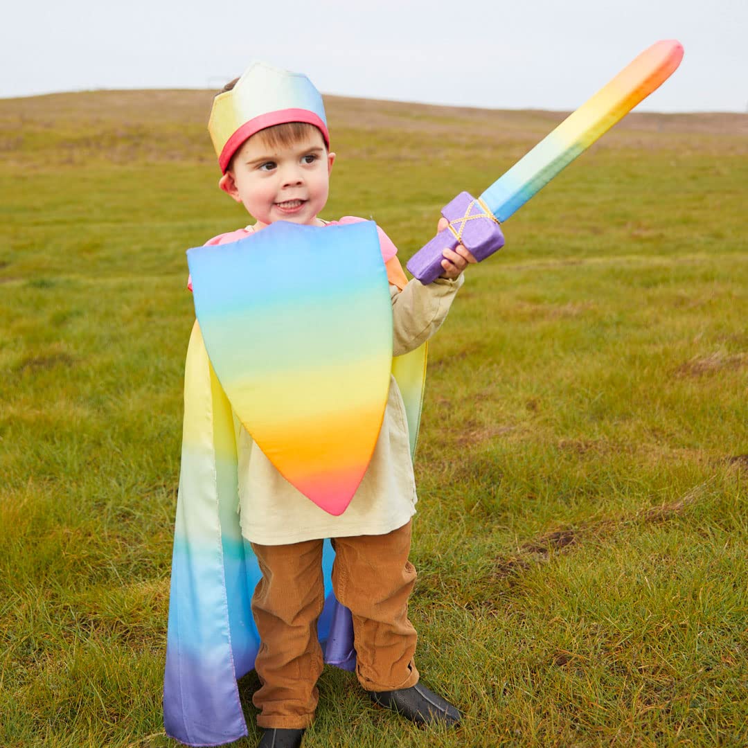 Sarah's Silks Foam Shield rainbow playtime action sparks storytelling.
