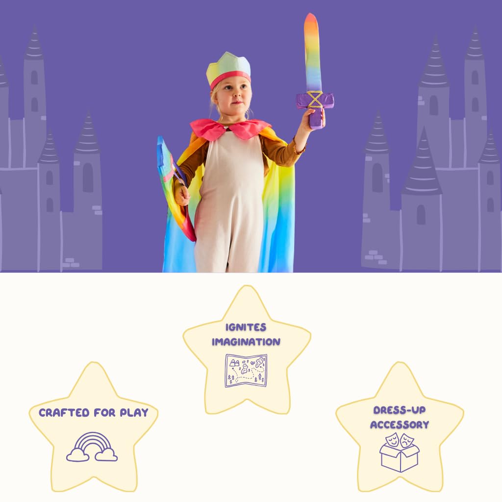 Sarah's Silks foam sword with blue silk handle, lightweight for kids