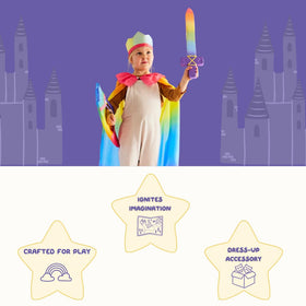 Sarah's Silks foam sword with blue silk handle, lightweight for kids