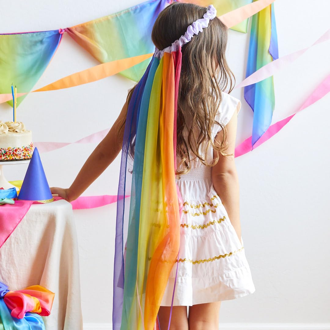 Sarah's Silks lavender garland with ribbons adds enchanting color accents.
