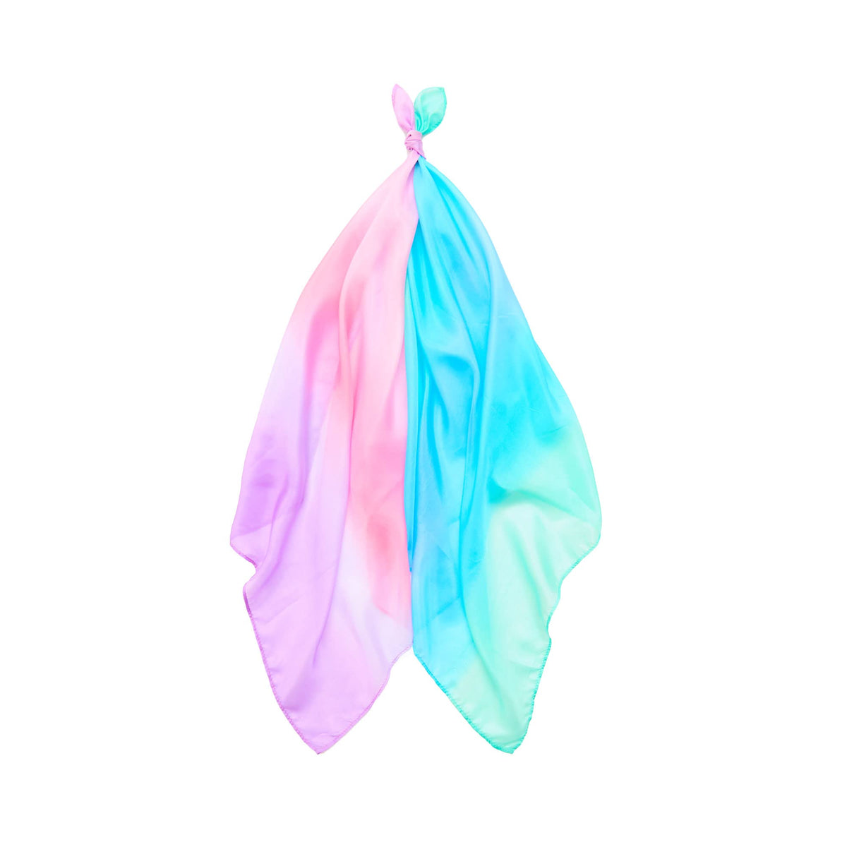 Sarah's Silks Blossom mini playsilk laid flat for color exploration and imaginative dress-up.