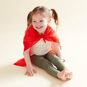 Sarah's Silks mini Playsilks dress-up scene showing a cape and imaginative play