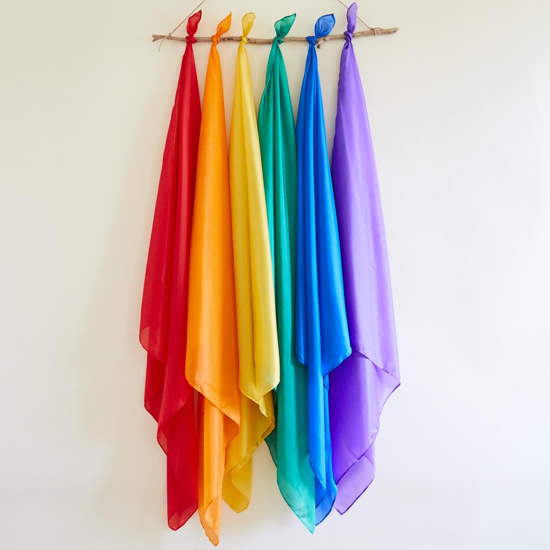 Sarah's Silks mini Playsilks green color for nature-inspired games