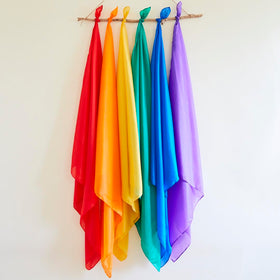 Sarah's Silks mini Playsilks green color for nature-inspired games