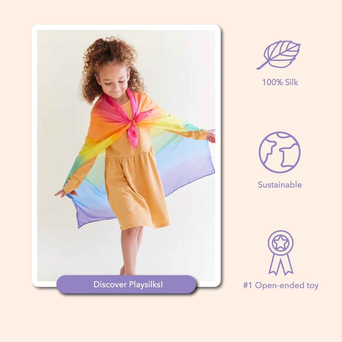 Sarah's Silks Playsilk Sky Blue showcases calming color for sensory play.