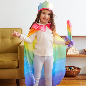 Sarah's Silks Rainbow Cape packaged for gifting with non-toxic dyes