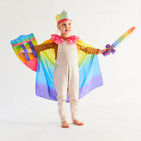 Sarah's Silks rainbow foam sword with silk wrap close-up highlighting silk detail
