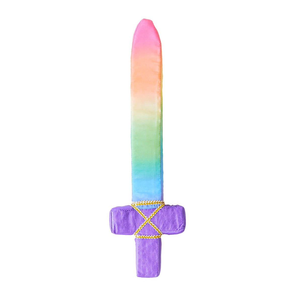 Sarah's Silks rainbow foam sword in action for safe imaginative play