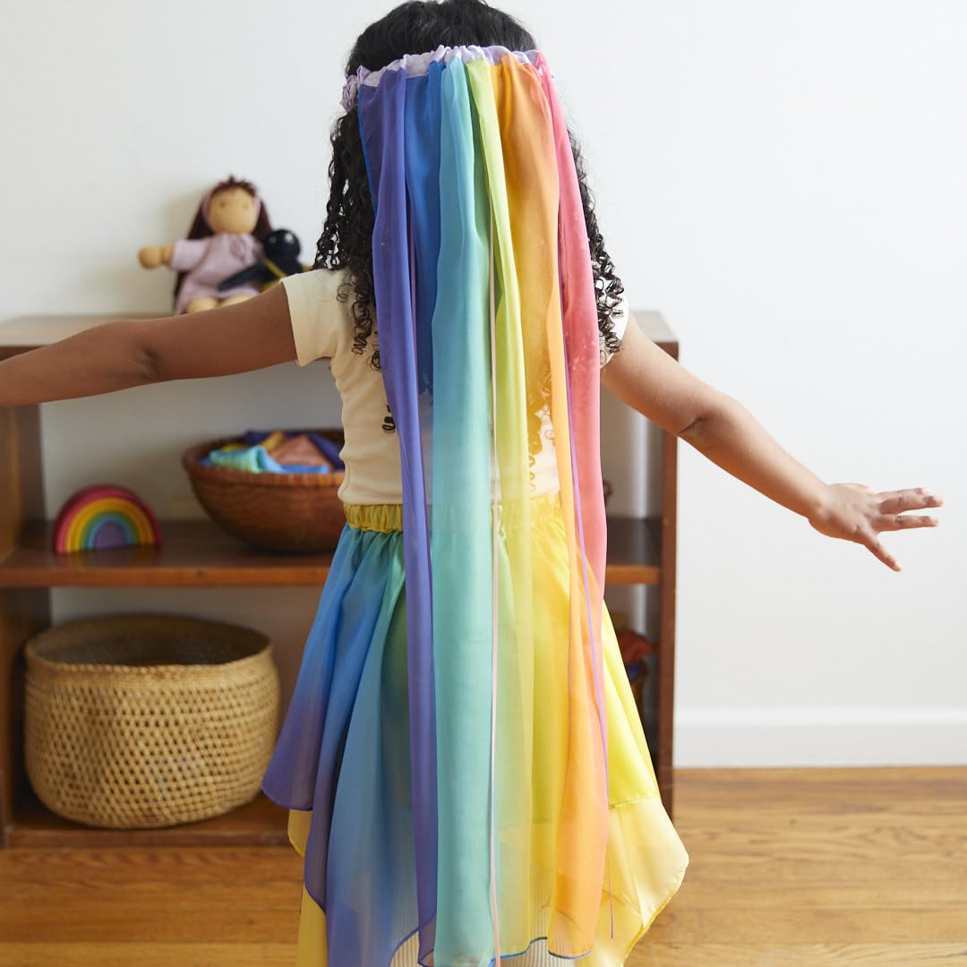Sarah's Silks Rainbow Veil 18-inch headband for a comfy, secure fit during play.
