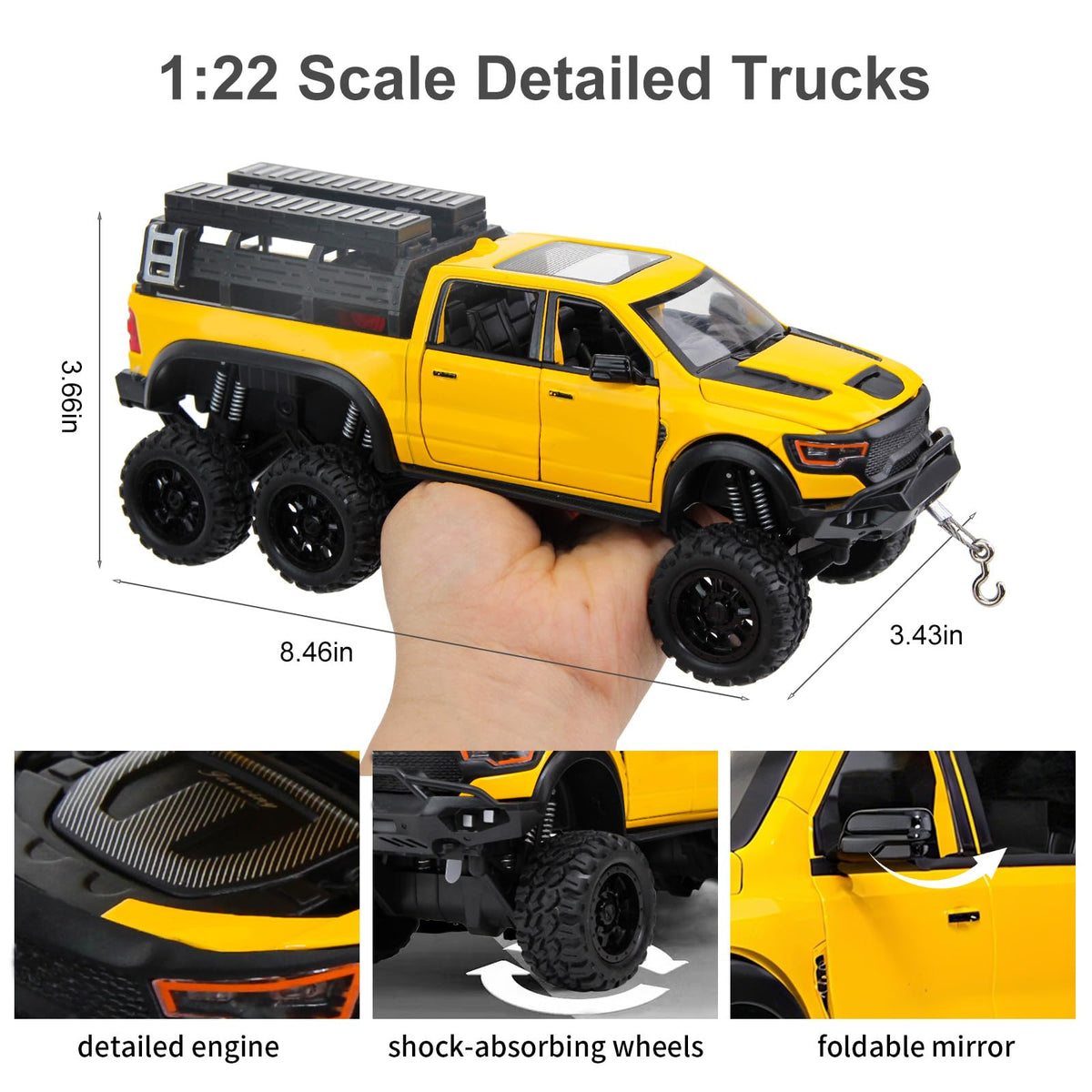 SASBSC 6X6 pickup yellow doors open for interactive play