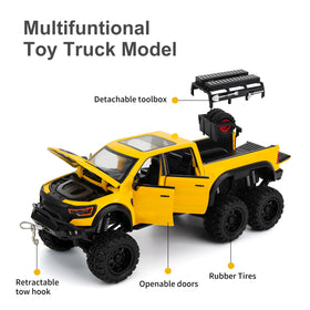 SASBSC 6X6 pickup yellow side view emphasizes rugged off-road style