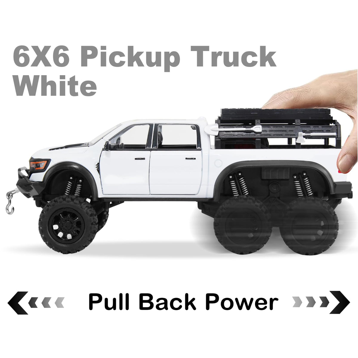 SASBSC black 6x6 diecast pickup truck for collectibles and play