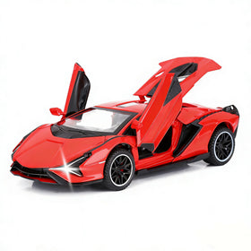 SASBSC red diecast car front view showing sturdy build