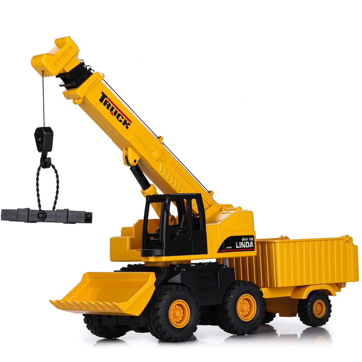 SASBSC big crane truck front view for kids safe fun and imaginative play.