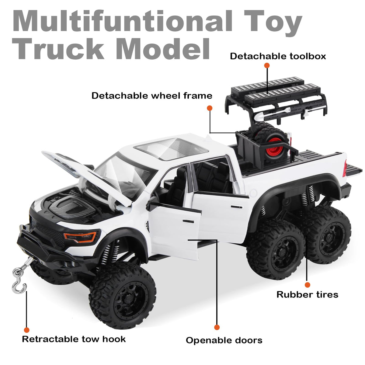 SASBSC yellow 6x6 diecast pickup truck inspires imaginative outdoor adventures