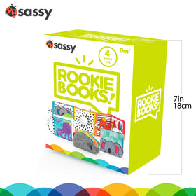 Sassy Rookie Books Accordion supports tummy time with bold graphics