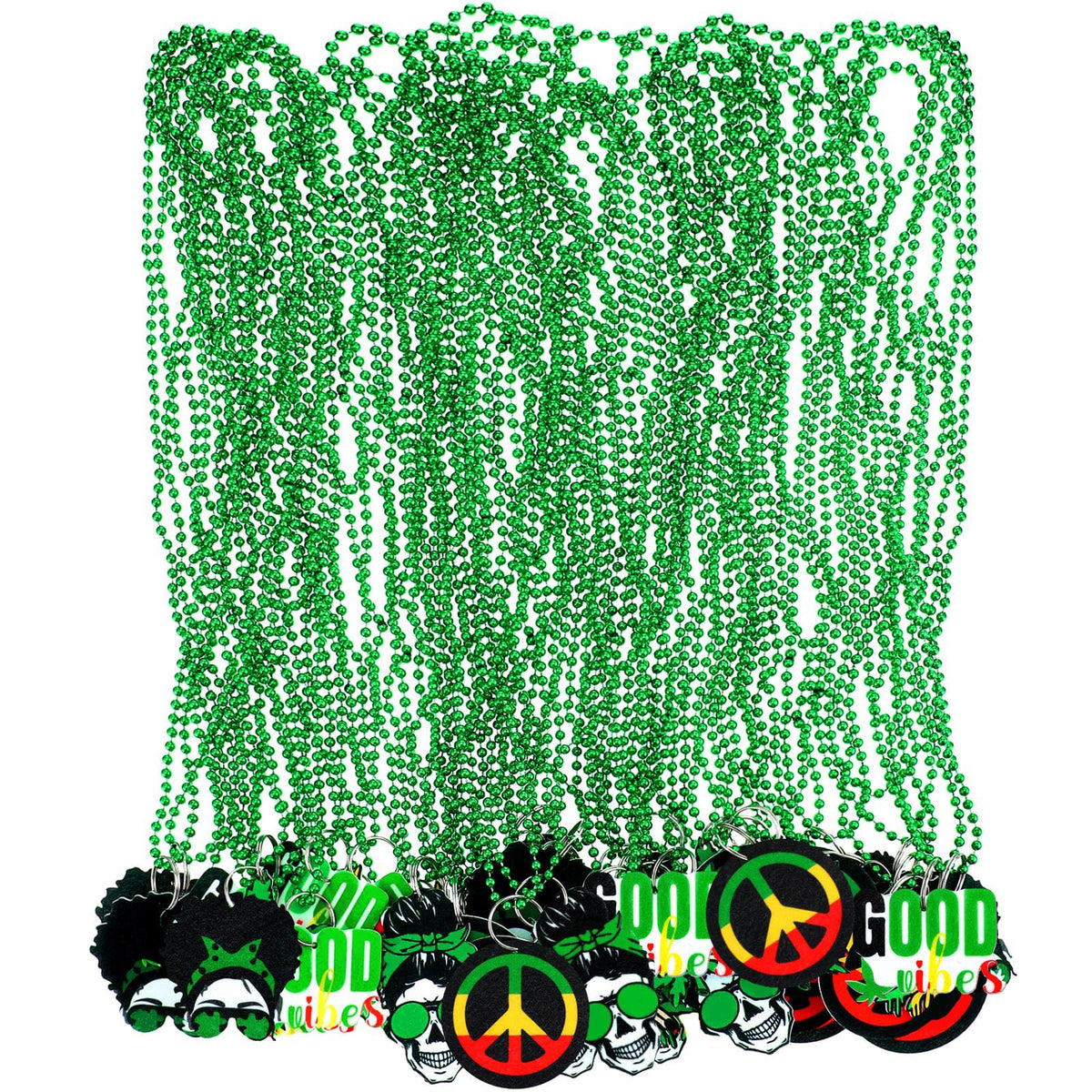 Sasylvia pot leaves necklaces with green beads for festive styling.