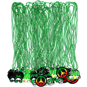 Sasylvia pot leaves necklaces with green beads for festive styling.