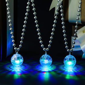 Sasylvia silver colorful LED necklaces paired with outfits.