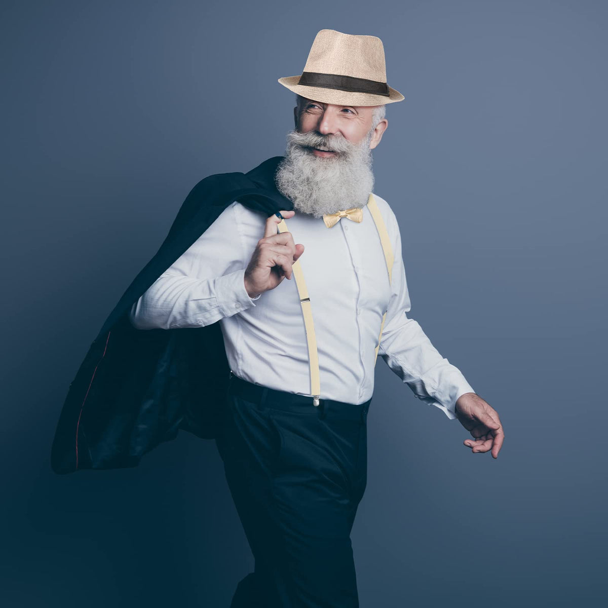 SATINIOR elastic Y-back suspenders ensure secure, comfortable fit