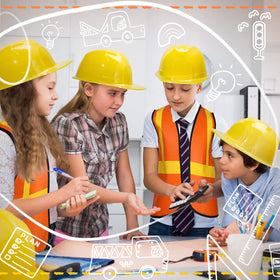 SATINIOR 24-piece construction costume pack for group activities