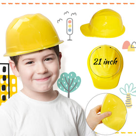 SATINIOR construction party setup with kids in dress-up gear