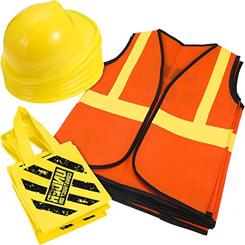 SATINIOR construction tote bag yellow, ideal for party favors and small toys.