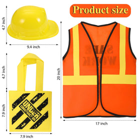SATINIOR construction vest yellow, easy wear for ages 3-8.