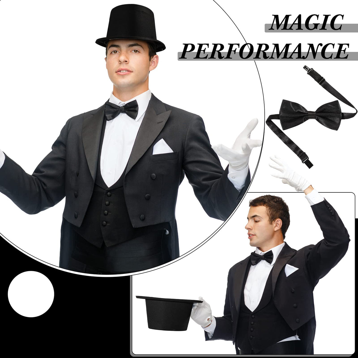 Satinior family photo props with top hats for memorable moments.