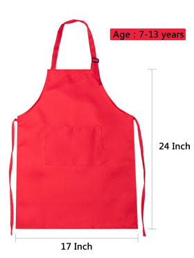 SATINIOR kid apron with front pocket for tools and snacks.