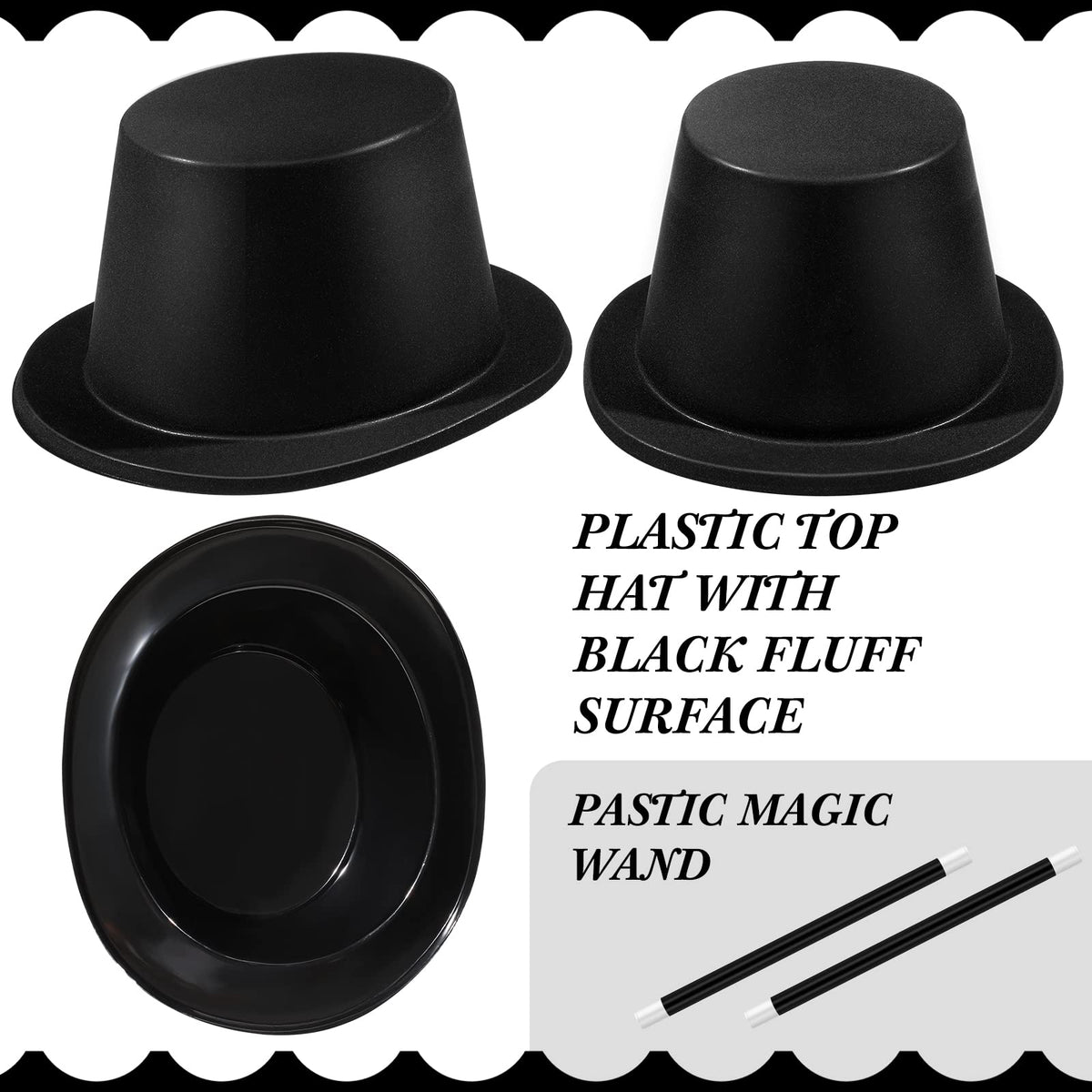 Satinior kids dress-up set display featuring hats and wands for party fun.