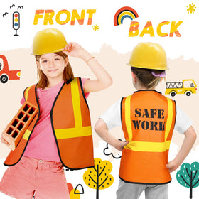 SATINIOR orange vest and helmet for kids' parties and costumes