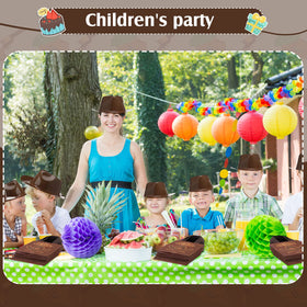 SATINIOR western party decor setup with hats and bags
