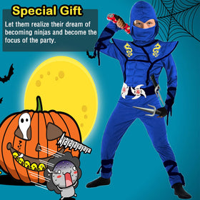 SATKULL Blue Ninja muscle bodysuit, flexible and easy to move in.