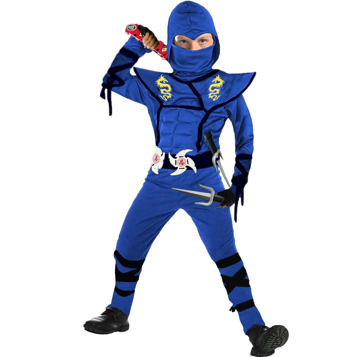 SATKULL Blue Ninja costume packaging, ideal for gifting and party reveals.