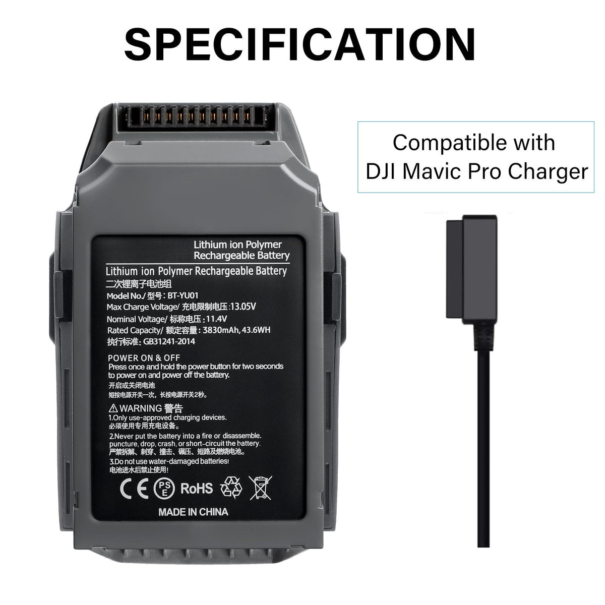 Satonaka Mavic Pro battery 2-pack back view reveals durable construction