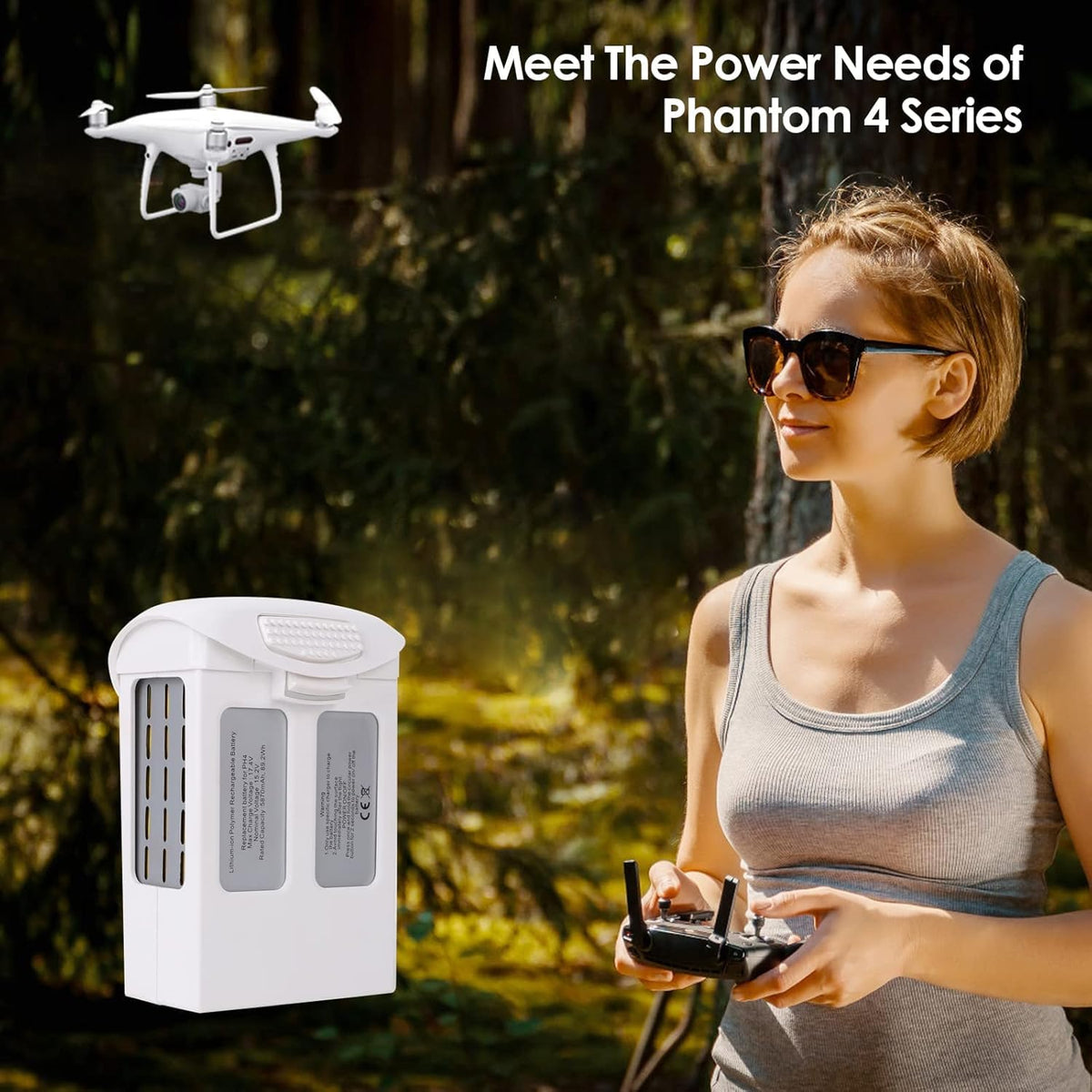 Satonaka Phantom 4 battery charging and ready-to-use after initial charge.