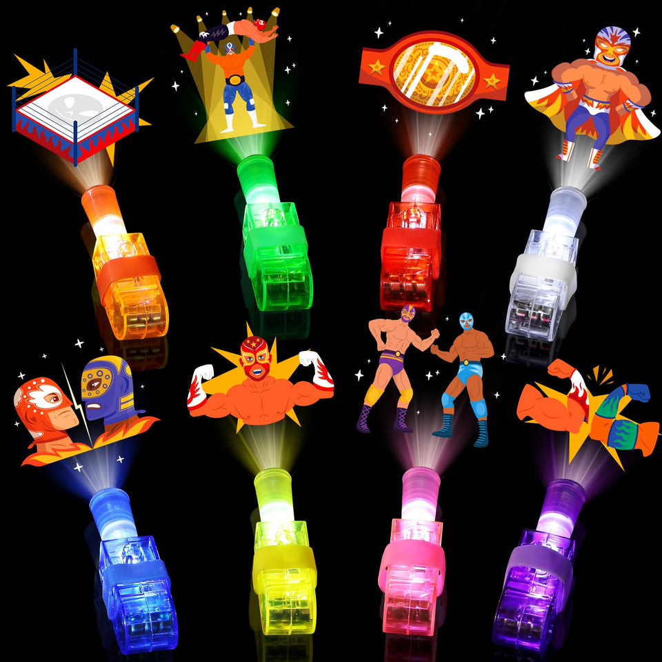 Sauyoza wrestling finger lights pack displayed for party favors