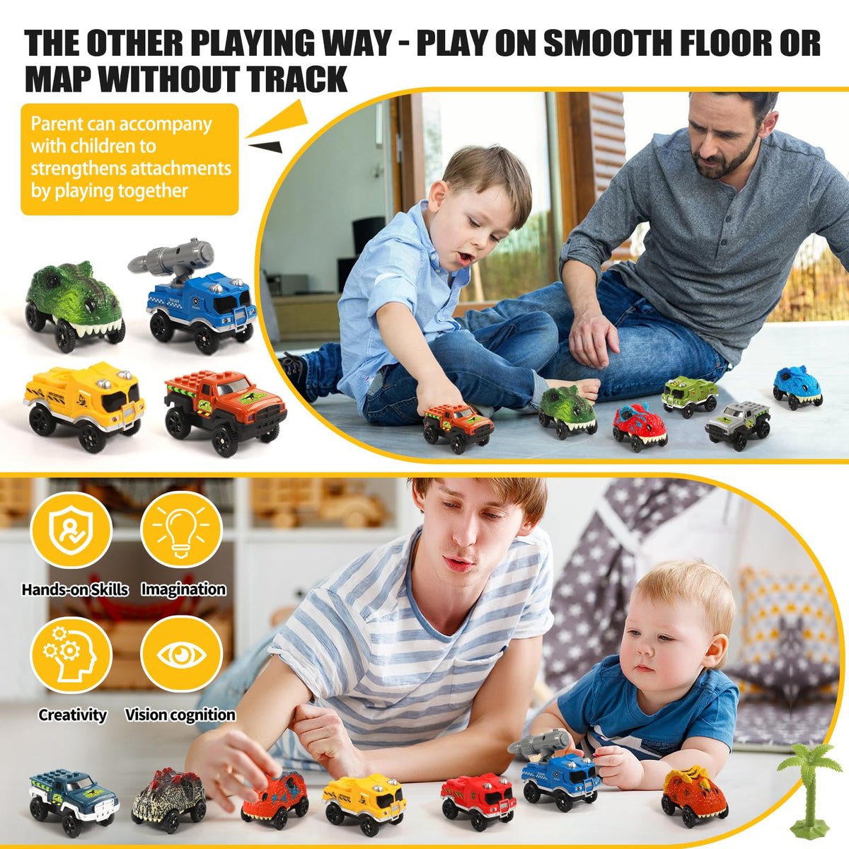 Save Unicorn six-pack dino track cars ideal gift for kids