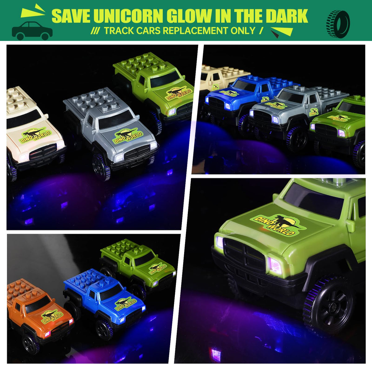 Save Unicorn track cars include a screwdriver for easy battery setup.