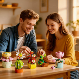 Sawaruita 990-piece flower collection blocks arranged in a colorful display.