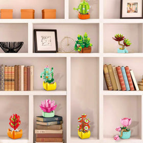 Sawaruita blocks offer desk decor ideas to brighten a workspace.